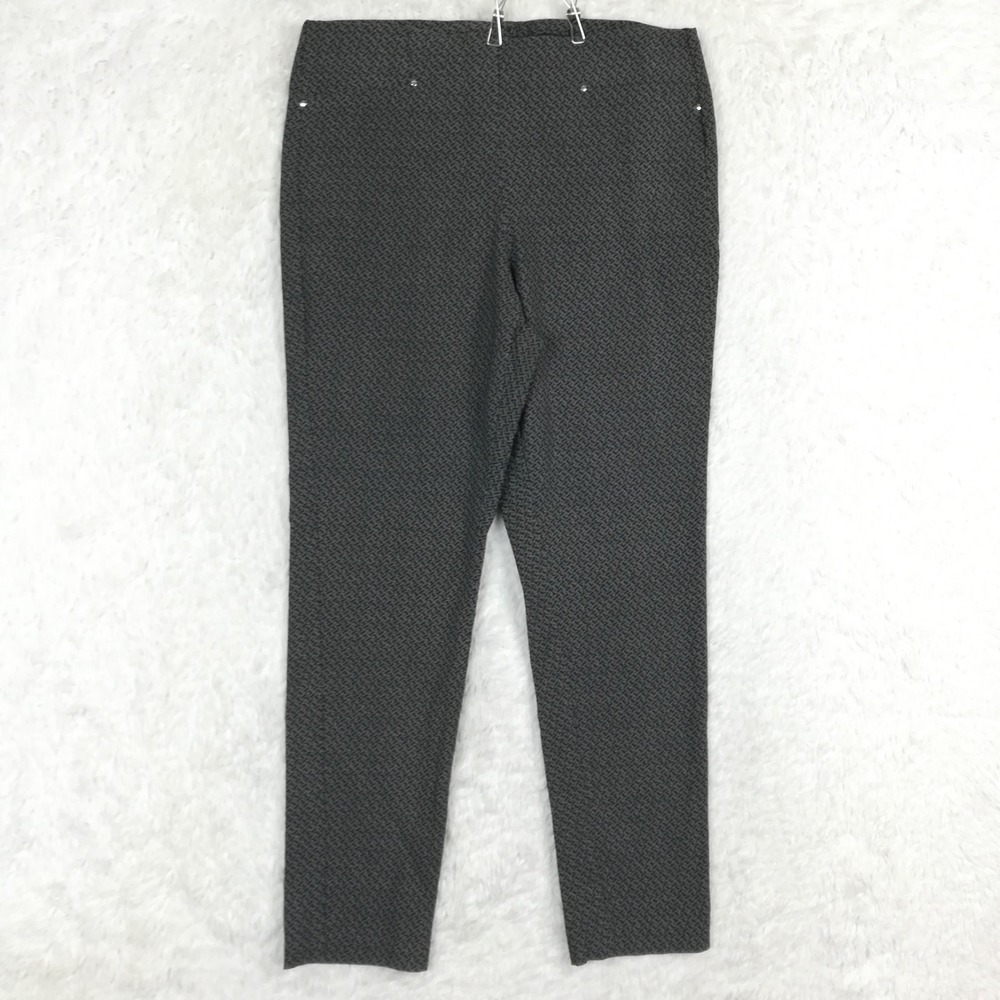 Rafaella Womens Pants‎ Legging Gray Black Geometric Pull On High Rise Stretch 12
